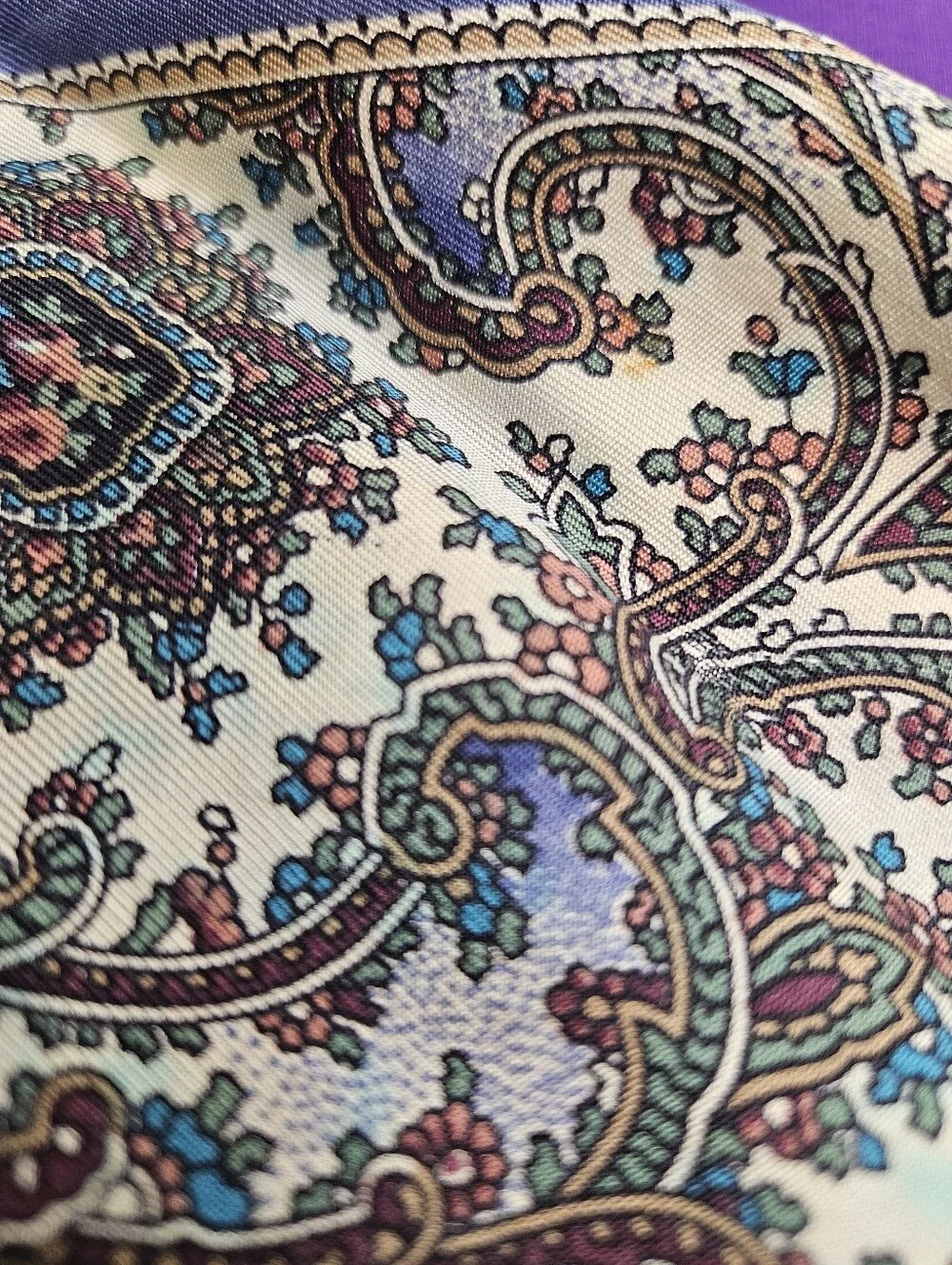 VTG Liberty Of London Silk Colorful Floral Accessory Belt Hair Bow Head Scarf
